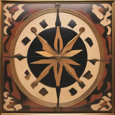 The artist used a centric composition, placing the main subject in the center of the canvas.