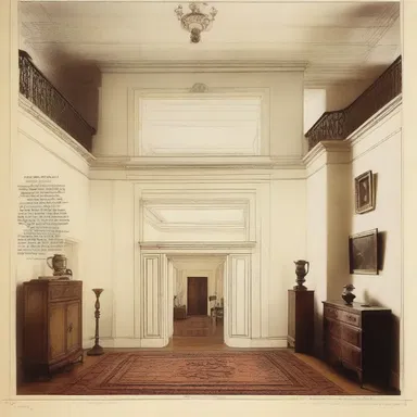 The house had a centric floor plan, with all the rooms radiating from a central hallway.