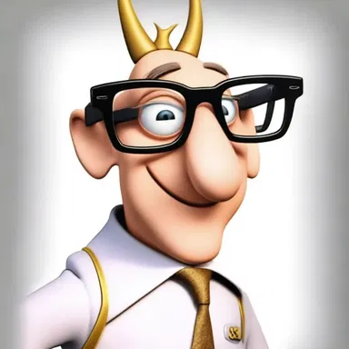 The cartoon character had oversized, horn-rimmed glasses that emphasized their quirky personality.