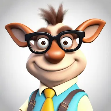 The cartoon character had oversized, horn-rimmed glasses that emphasized their quirky personality.