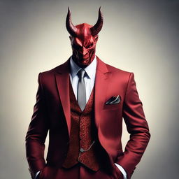 A devil character in a luxurious, modern suit exudes majesty.