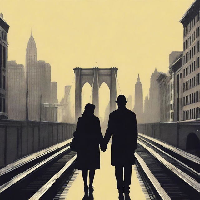 A high-quality 9:16 digital art poster for a love story movie set in New York City's subway