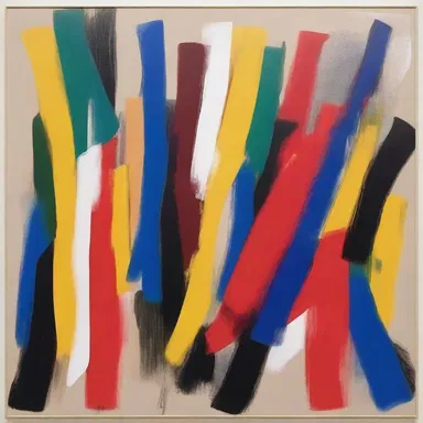 The abstract painting showcased the sinistral artist's unique use of their left hand to create intricate brush strokes.
