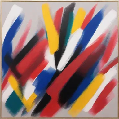 The abstract painting showcased the sinistral artist's unique use of their left hand to create intricate brush strokes.