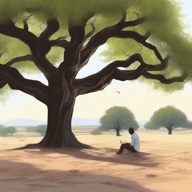 The protagonist of the classic literature piece wandered through the picturesque countryside, taking shelter under the shade of a majestic tonka bean tree, as if finding solace and inspiration in its serene presence.