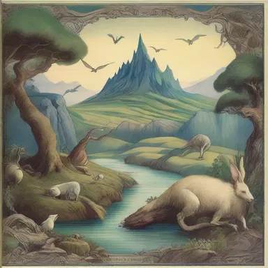 The dust jacket of the fantasy book depicted otherworldly creatures and enchanting landscapes, providing a glimpse into the magical realm within.