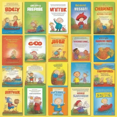 Children's books often have colorful dust jackets with cartoon characters, making them visually appealing and capturing the attention of young readers.