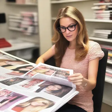 Sarah spent hours perusing fashion magazines, carefully studying the latest trends and designs.