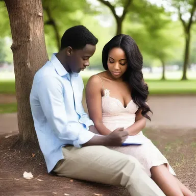 During their date at the park, the couple perused a collection of love poems, hoping to find the perfect one to recite to each other.