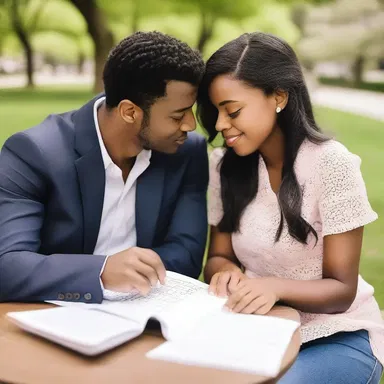 During their date at the park, the couple perused a collection of love poems, hoping to find the perfect one to recite to each other.