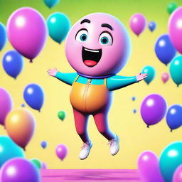 An image showcasing a digital art depiction of a character's body inflating like a balloon