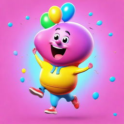 An image showcasing a digital art depiction of a character's body inflating like a balloon