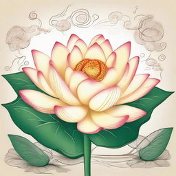 A beautiful and detailed representation of a blooming Lotus flower