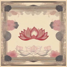 A border adorned with intricately designed lotus flowers