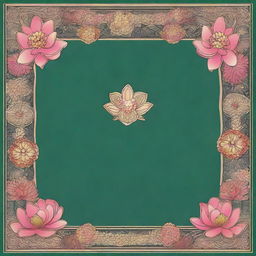 A border adorned with intricately designed lotus flowers