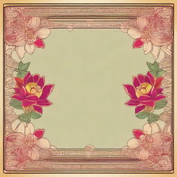 A border adorned with intricately designed lotus flowers