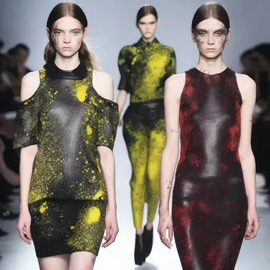 The designer used splatter prints to create a bold and edgy look for the runway show.