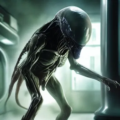 In the science fiction novel, the alien creature had a corrosive spit that would splatter on its victims.