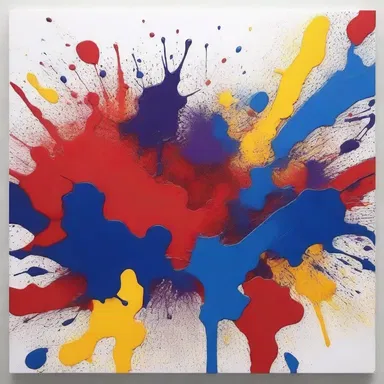The artist used a splatter of paint to create a unique effect on the canvas.