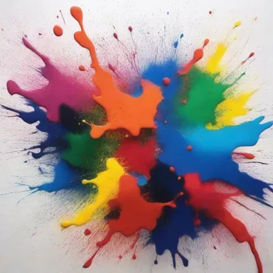 The artist used a splatter of paint to create a unique effect on the canvas.