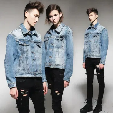 The fashion designer decided to splatter paint on the denim jacket to create a unique and edgy look.
