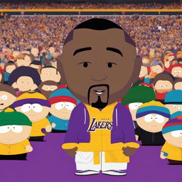 An amusing digital illustration of Kobe Bryant as a South Park character