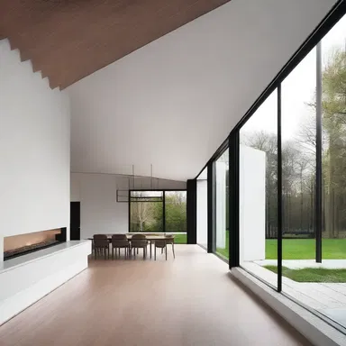 The frigidness of the minimalist design in this house creates a sleek and modern aesthetic.