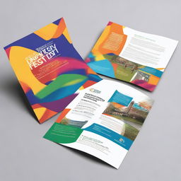 Design a vibrant and inviting brochure for KLE College's university fest. The brochure should highlight the college’s name and fest's energy, drawing intrigue from potential attendees.