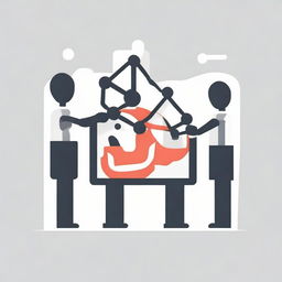 A corporate-style line icon demonstrating the synergy between public relations and international relations