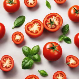 A juicy red tomato, sliced to perfection for burger assembly - vibrant, fresh, and eager to add a flavourful burst to the culinary creation.