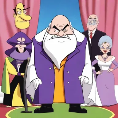 In the cartoon, the villain is portrayed as a misleader who tricks the innocent characters.