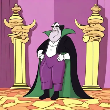 In the cartoon, the villain is portrayed as a misleader who tricks the innocent characters.