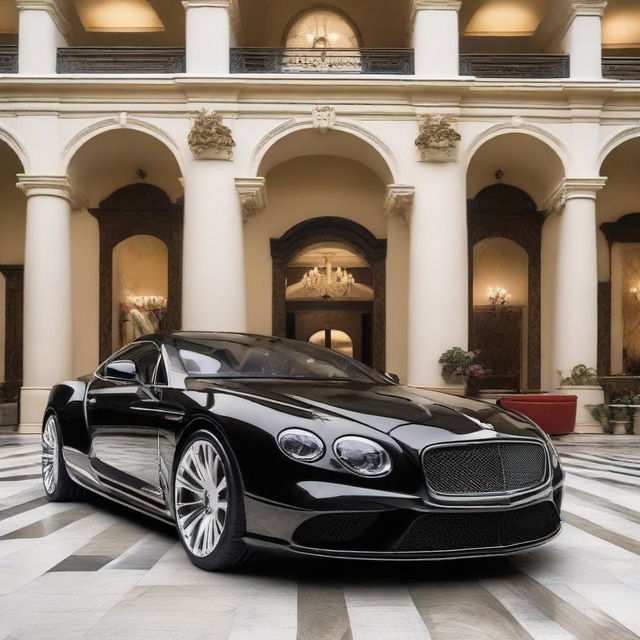 An extravagant representation of a millionaire lifestyle presented through luxury cars, grand mansions, top-notch fashion, and gourmet food expressing opulence and wealth.