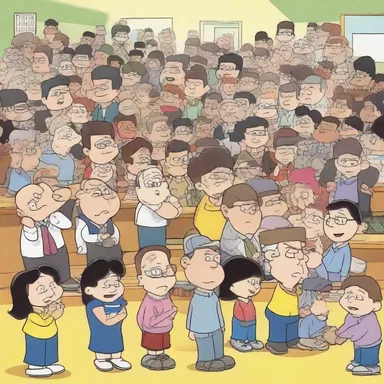 In the cartoon series, the head count of characters attending the school reunion was much higher than expected.