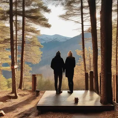 They took a romantic weekend getaway to a cozy cabin in the mountains.