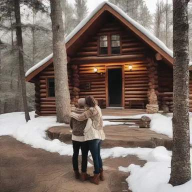 They took a romantic weekend getaway to a cozy cabin in the mountains.