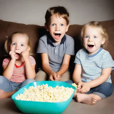 My kids love to weekend by watching cartoons and eating popcorn.