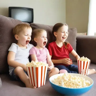 My kids love to weekend by watching cartoons and eating popcorn.