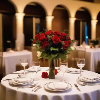 The couple had a conventional romantic dinner with candlelight, soft music, and red roses.