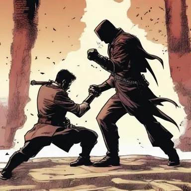 In the novel, the protagonist defeats the villain using conventional means of combat.