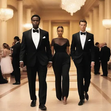 The conventional dress code for a black-tie event is a tuxedo for men and a gown for women.