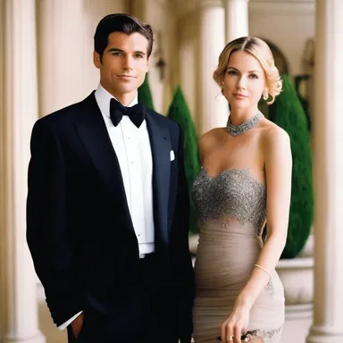 The conventional dress code for a black-tie event is a tuxedo for men and a gown for women.