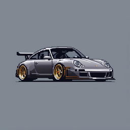 A 32x32 pixel art digital representation of a Porsche 911 GT3