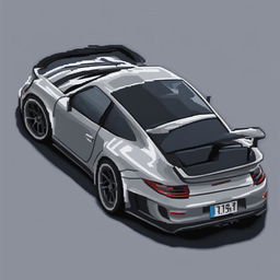 A 32x32 pixel art digital representation of a Porsche 911 GT3