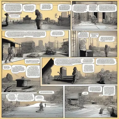 The comic book artist used conventional panel layouts to tell the story.