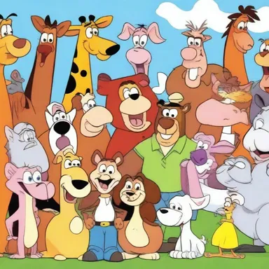 The cartoon show featured conventional characters like talking animals and exaggerated expressions.