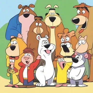 The cartoon show featured conventional characters like talking animals and exaggerated expressions.