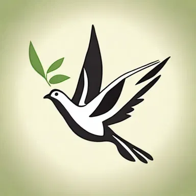 The conventional symbol for peace is a dove with an olive branch, commonly used in religious imagery.