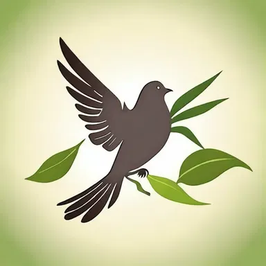 The conventional symbol for peace is a dove with an olive branch, commonly used in religious imagery.