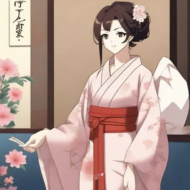 The protagonist in the anime series wore a tussore silk kimono, giving her an air of sophistication and grace.